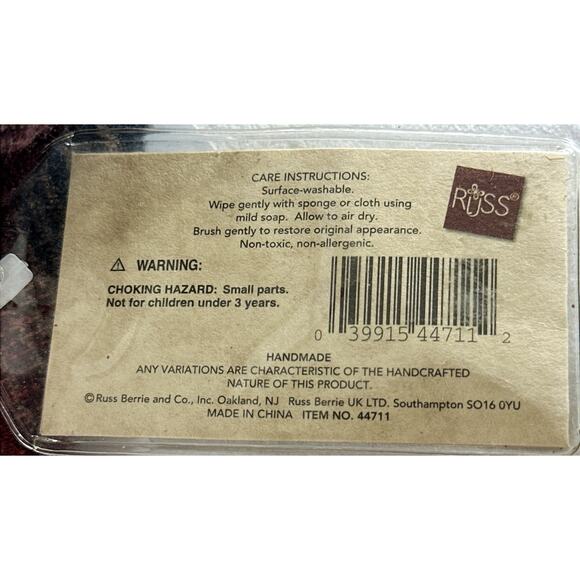 Russ Berrie Vintage Collection Lady Eleri Teddy Bear 13” w/ Purse & COA Handmade - Picture 6 of 7